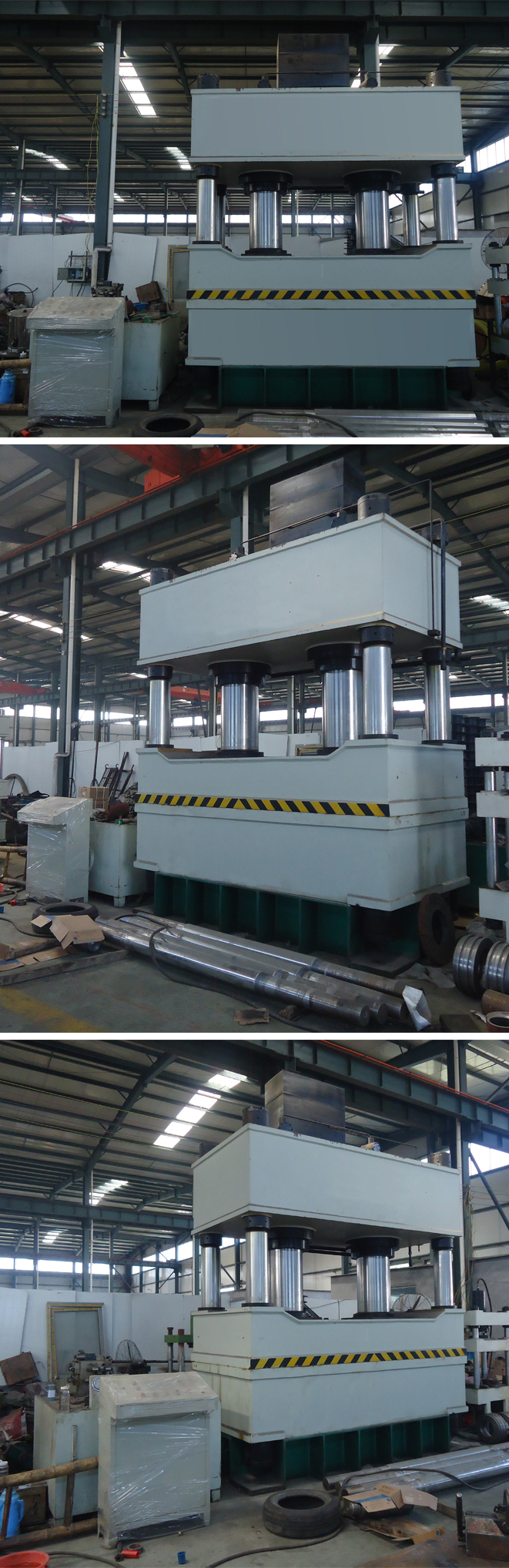 大台麵雙缸(gāng)1000噸液(yè)壓機實機拍攝 草莓视频网站液壓定做生(shēng)產1000噸三梁四柱液壓機